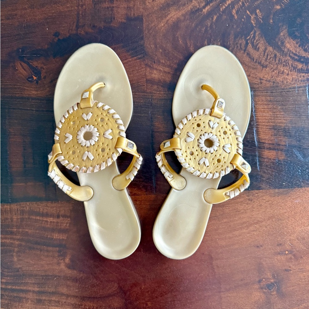 Jack Rogers Gold Georgica Jelly Sandals